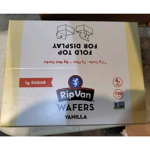Rip Van Vanilla Keto Wafer Cookies, Healthy Vegan Snack, Non GMO, Low Carb, 16 - Picture 2 of 3